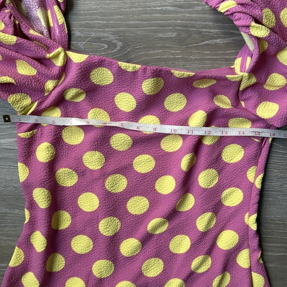 Stine Goya Will Polka Dot Mini Dress pink yellow Medium - Picture 10 of 13